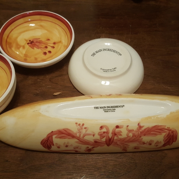 RARE VINTAGE 5 Piece Set Kitchen Wear The Main Ingredients Porcelain - Picture 2 of 4